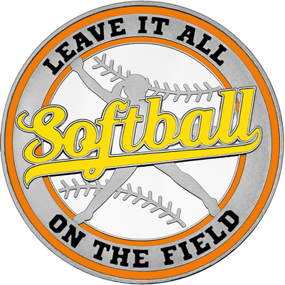 Yellow "Softball" with Orange Outer Circular Borders